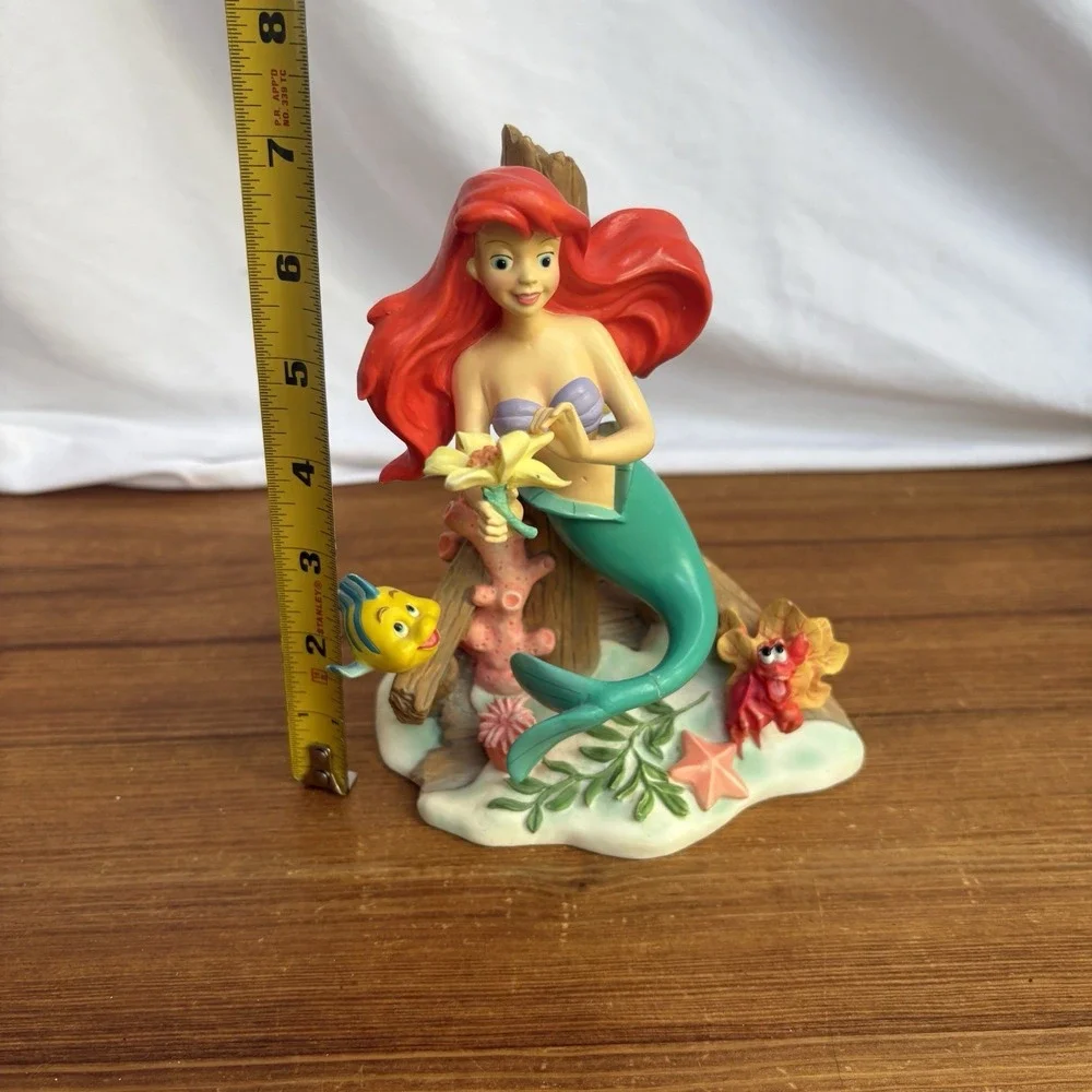 Disney The Little Mermaid Ariel Figurine w/ Flounder & Sebastian 7